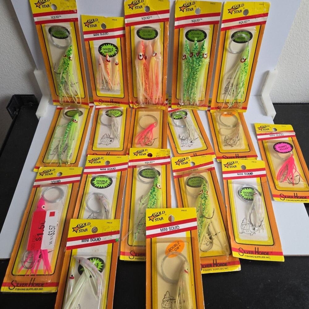 Lot of 18 Gold Star Silver Horde Fishing Lures